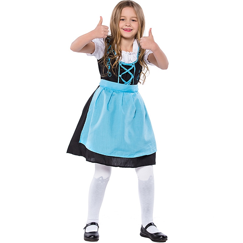 Oktoberfest dirndl Trachtenkleader Dirndl pusero Oktoberfest / Olut baijerilainen baijerilainen Wiesn Perinteinen Tyyli Niityt Tyttöjen Perinteinen tyyli kangas Toppi Leninki Esiliina 2025 - $40.99 –P7