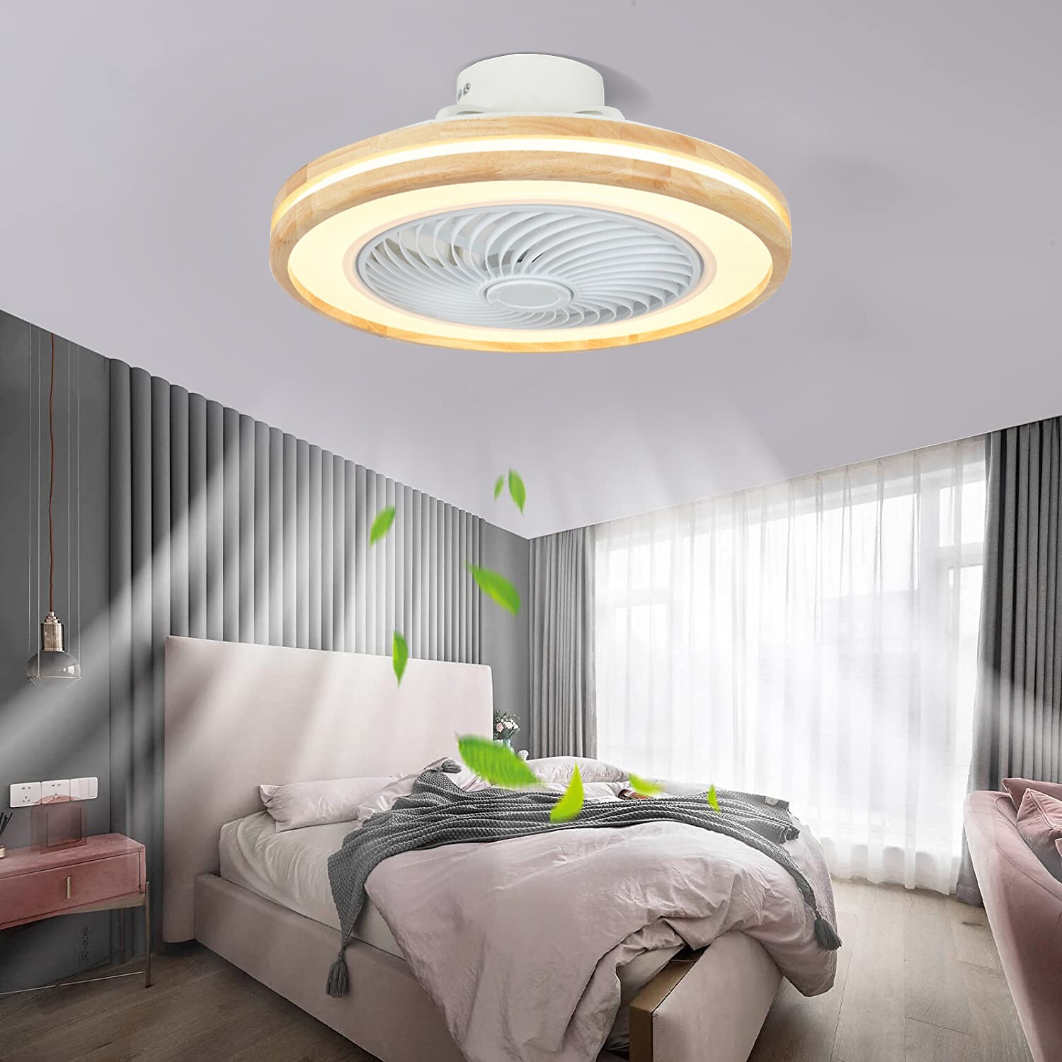 LED Ceiling Fans with lights Dimmable with Remote Contral 20" Flush Mount Ceiling Lamp Acrylic Lampshade Chandelier Bedroom Living Room 110-240V 2025 - SGD S$355.94 –P12