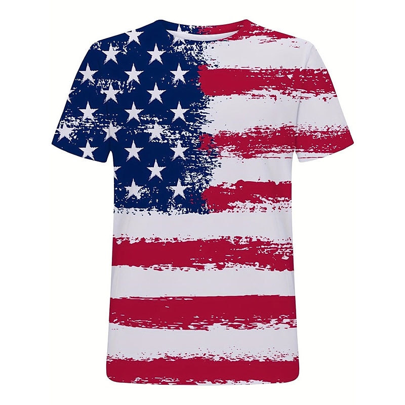 2026 250º Camiseta Masculina Patriótica Vintage Designer Gráfica Patriota Impressão 3D da Bandeira Nacional Veterano Gola Redonda de Mangas Curtas de 2026 por $19.49 –P2