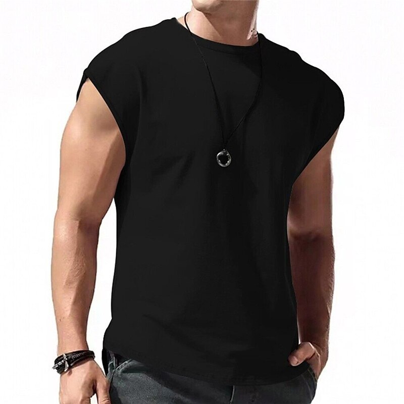 Herr Linne Undertröjor Ärmlös tröja Ärmlös Rund hals Sommar Slät Mode Designer Muskel Utomhus Utekväll Gym Svart Vit Rubinrött Topp t-shirt för män 2025 - $15.99 –P6