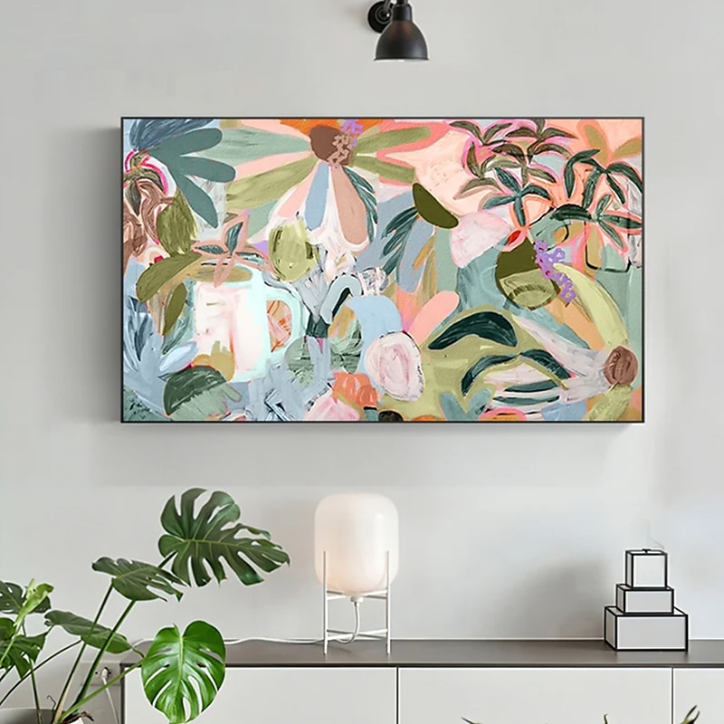 handgjord oljemålning canvas väggkonst dekoration modern abstrakt blomma för heminredning rullad ramlös osträckt målning 2025 - $75.99 –P6