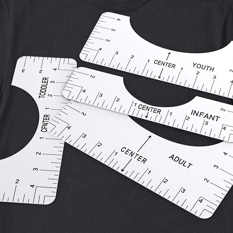 4PCS T-Shirt Ruler Guide Alignment Tool T Shirt Ruler to Center Designs for  Vinyl Placement Heat Press 