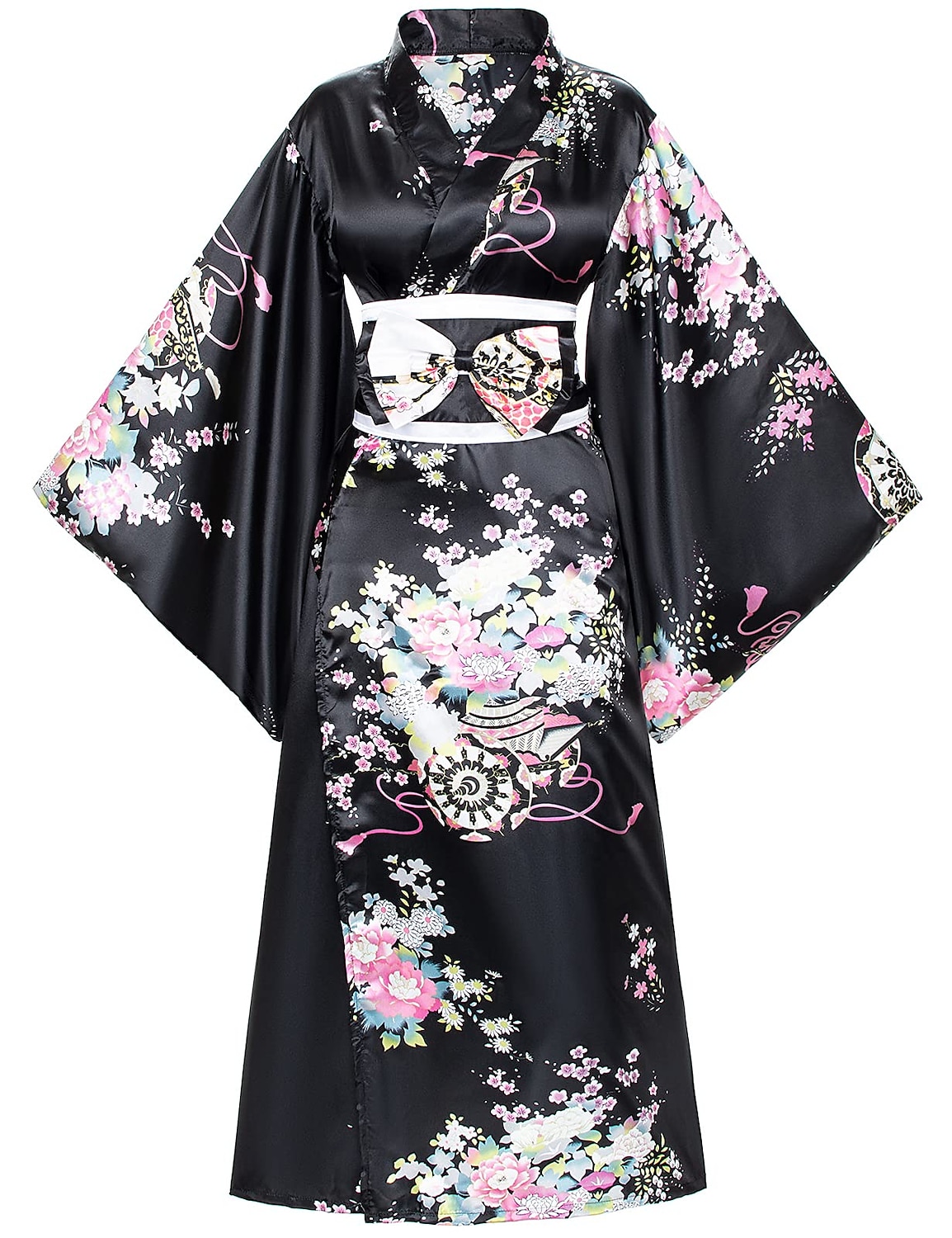 Japanese Anime Women's Kimono Robe Geisha Yukata Sweet Dress Blossom Satin Bathrobe Sleepwear Fans Socks Hair Accessories Purse 5 PCS 2025 - $68.99 –P4