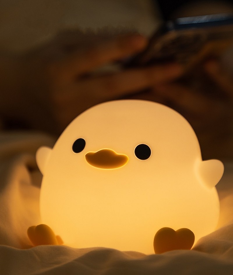Led mignon haricot canard veilleuse mignon animal silicone pépinière veilleuse rechargeable lampe de table lampe de chevet avec capteur tactile pour chambres salon de 2025 ? $39.99 –P9