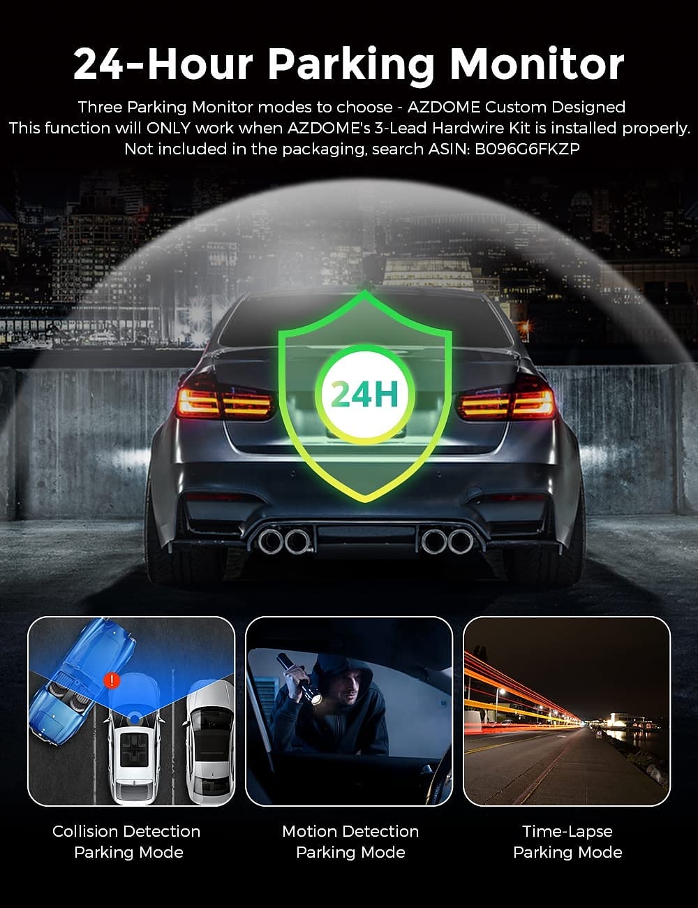 AZDOME M550 3 Channel Dash Cam, Front Inside Rear Three Way Car Dash Camera, 4K+1080P Dual Channel With GPS WiFi IR Night Vision 2025 - $155.99 –P8
