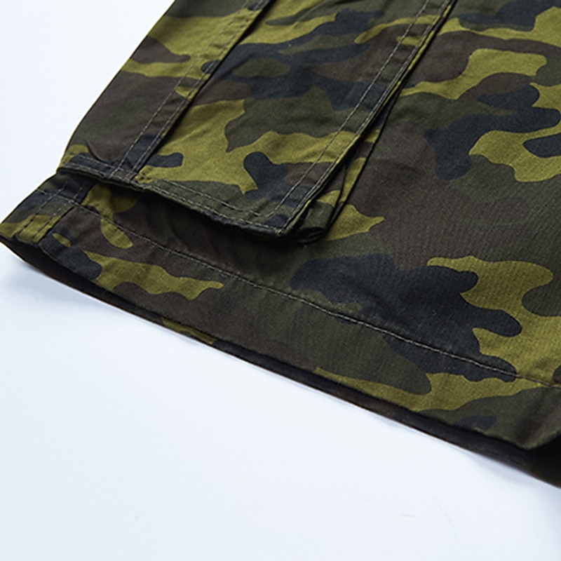 Herr Cargo-shorts Camo Shorts Vandringsshorts Ficka Kamuflasje Komfort Andningsfunktion Utomhus Dagligen Utekväll Mode Ledigt ArmyGreen Rubinrött 2025 - $38.99 –P11
