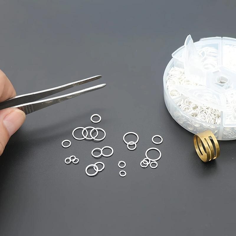 1010 Biegeringe, Biegeringe zur Schmuckherstellung, 6 Größen, geteilter Ring mit 1 Biegering-Öffnungs-/Schließwerkzeug für die Schmuckherstellung oder Reparatur von Halsketten, Ohrringen, Armbändern 2025 - $10.99 –P4