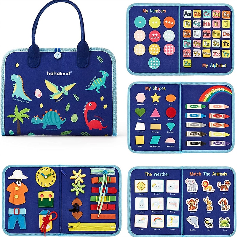 Juguetes Montessori tablero de labores de fieltro bolsa rompecabezas de educación temprana tablero de aprendizaje capacitación Montessori para niños pequeños Materiales de enseñanza Regalo de Navidad 2026 - $37.99 –P5