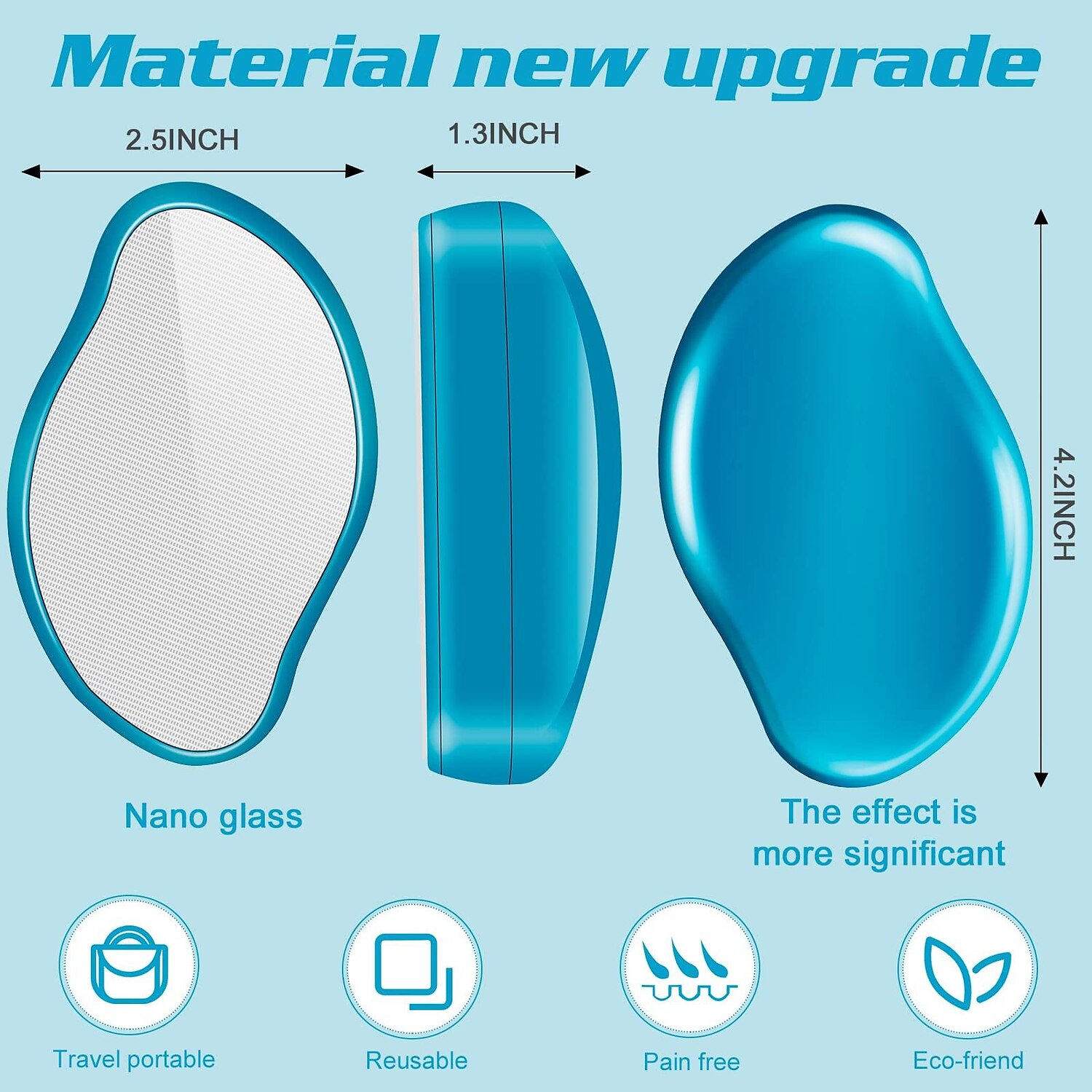 Gomme à cheveux en cristal pour femmes et hommes, dispositif d'épilation en cristal réutilisable outil d'épilation exfoliation indolore magique, gomme à cheveux magique pour les jambes des bras de 2025 ? $14.99 –P4