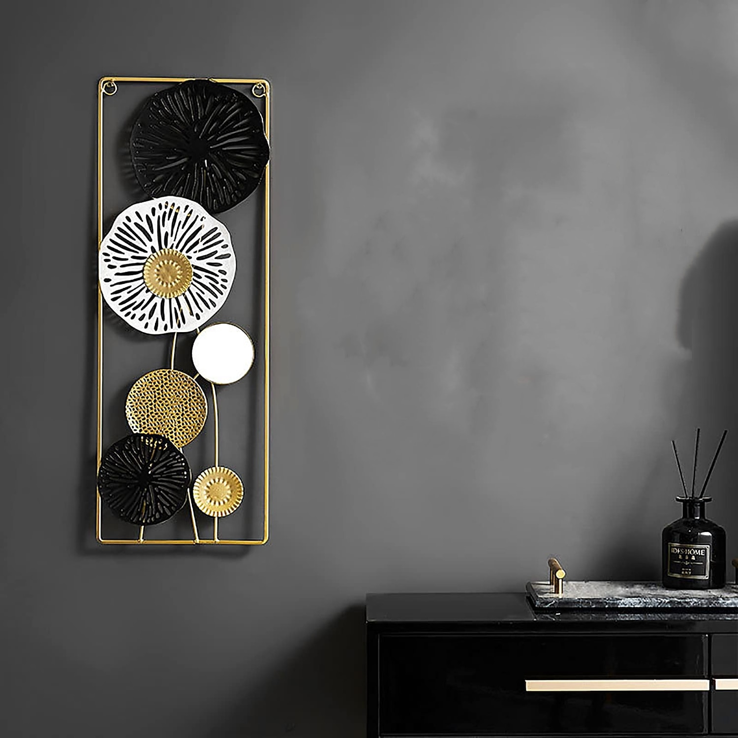 Décoration murale 1pc, décoration murale en métal conçue avec une feuille de lotus, décoration murale suspendue rustique, art mural en métal de ferme, décoration murale moderne pour le bureau de la chambre à coucher du salon de 2025 ? $38.99 –P9