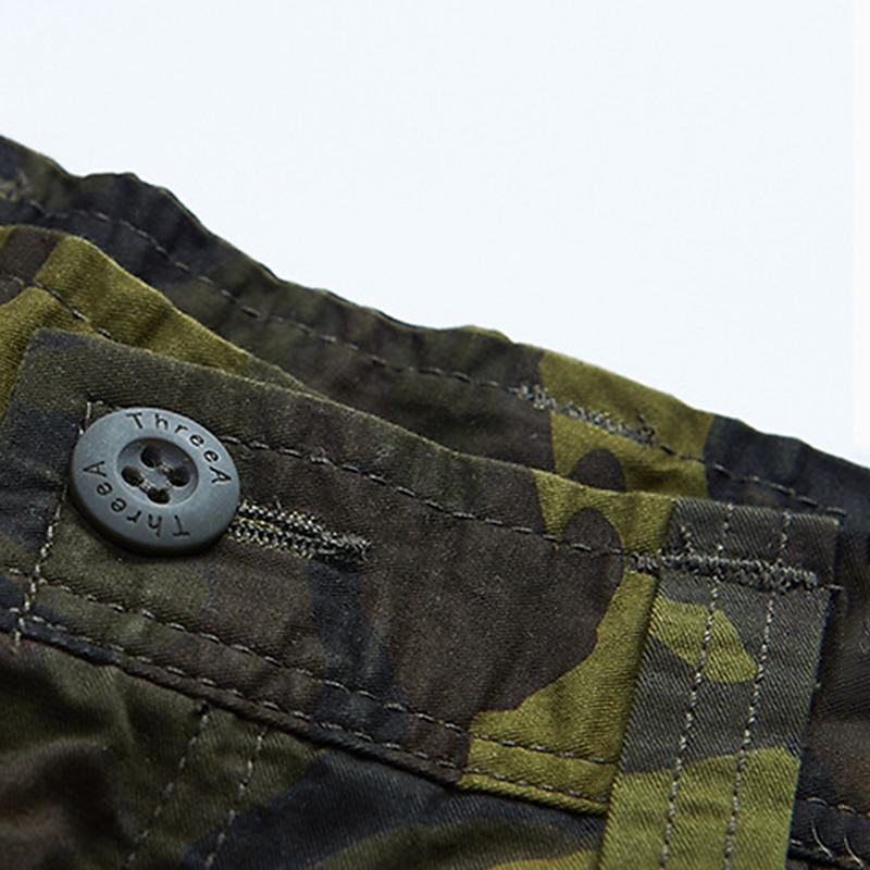 Herr Cargo-shorts Camo Shorts Vandringsshorts Ficka Kamuflasje Komfort Andningsfunktion Utomhus Dagligen Utekväll Mode Ledigt ArmyGreen Rubinrött 2025 - $38.99 –P5