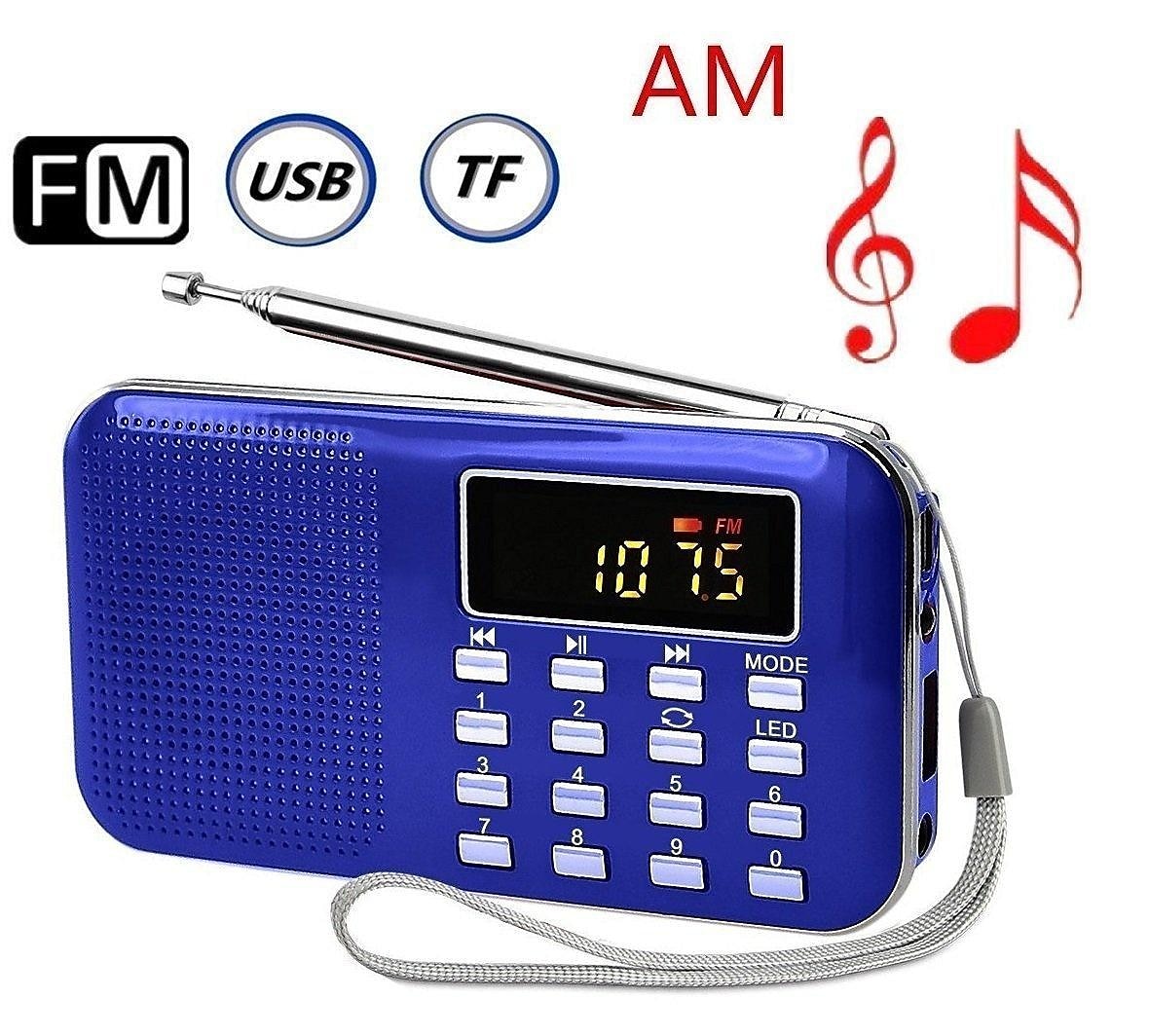 портативный цифровой am fm радио медиа-динамик mp3 музыкальный плеер поддержка tf-карты / usb-диска со светодиодным дисплеем и функцией аварийного фонарика 2025 - $26.99 –P8