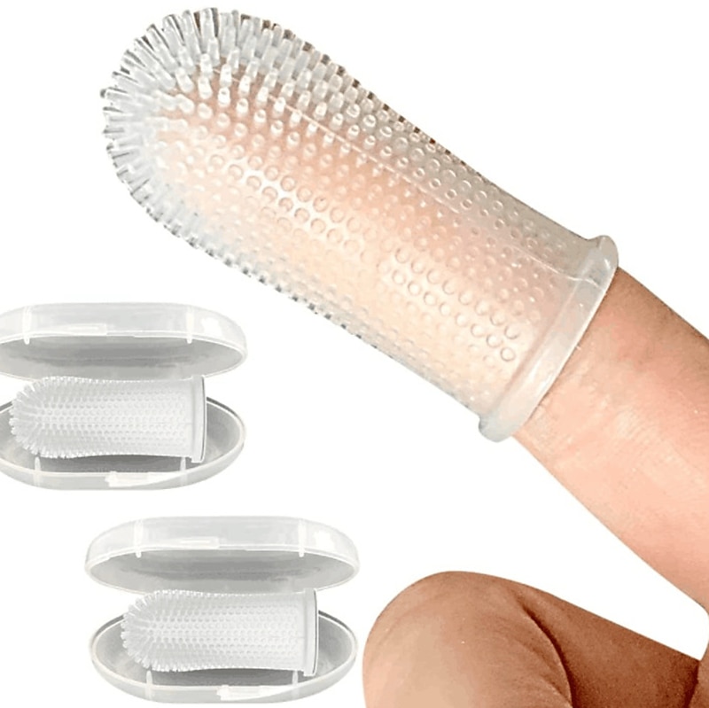 chien super doux pet doigt brosse à dents nettoyage des dents silicone brosse à dents outil chien chat nettoyage de 2025 ? $15.49 –P6