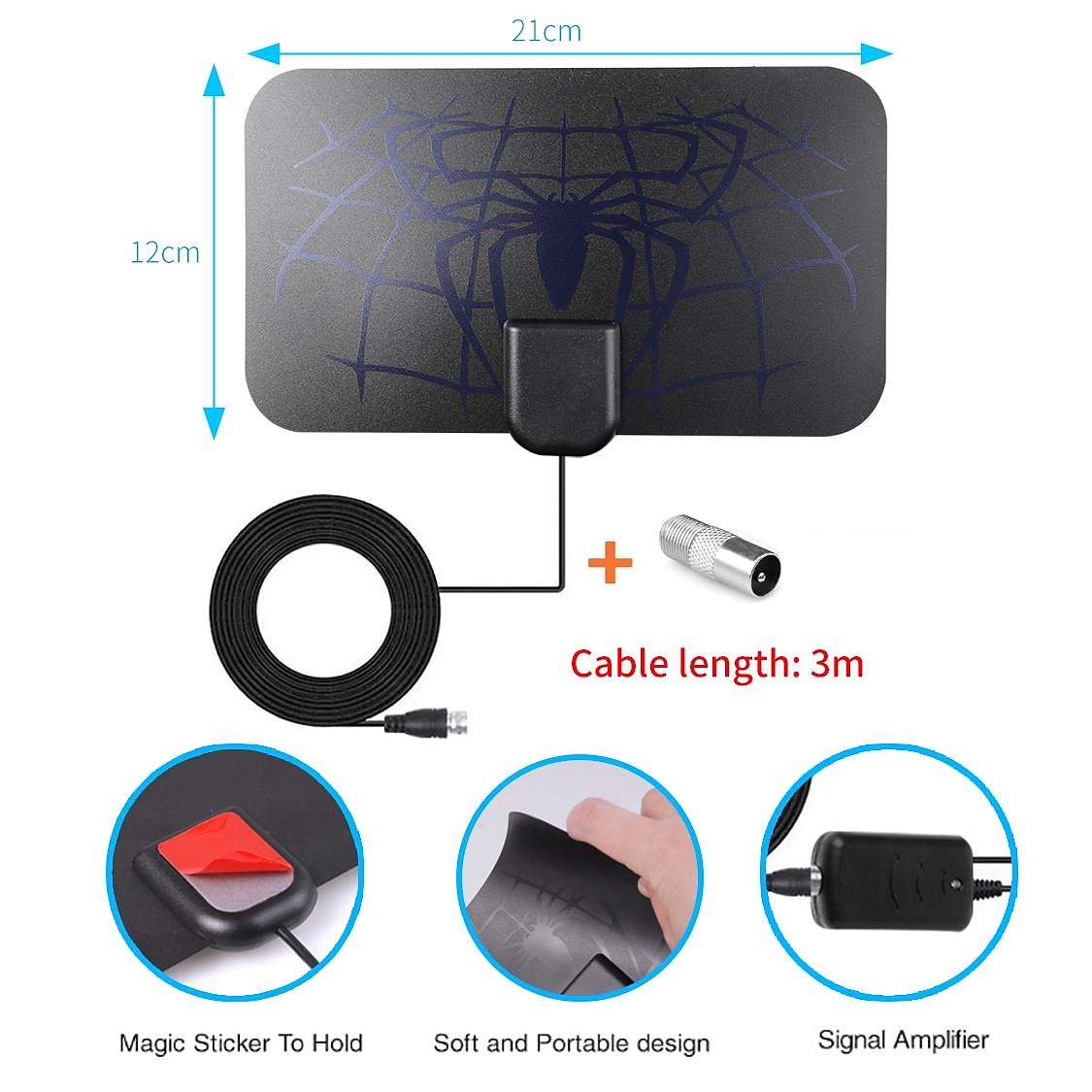 8K 4K Digital TV Antenna For Global TV Receiver DVB T2 Signal Amplifier Booster For Smart tv RV outdoor Car antenna Free Channel 2025 - $27.99 –P6