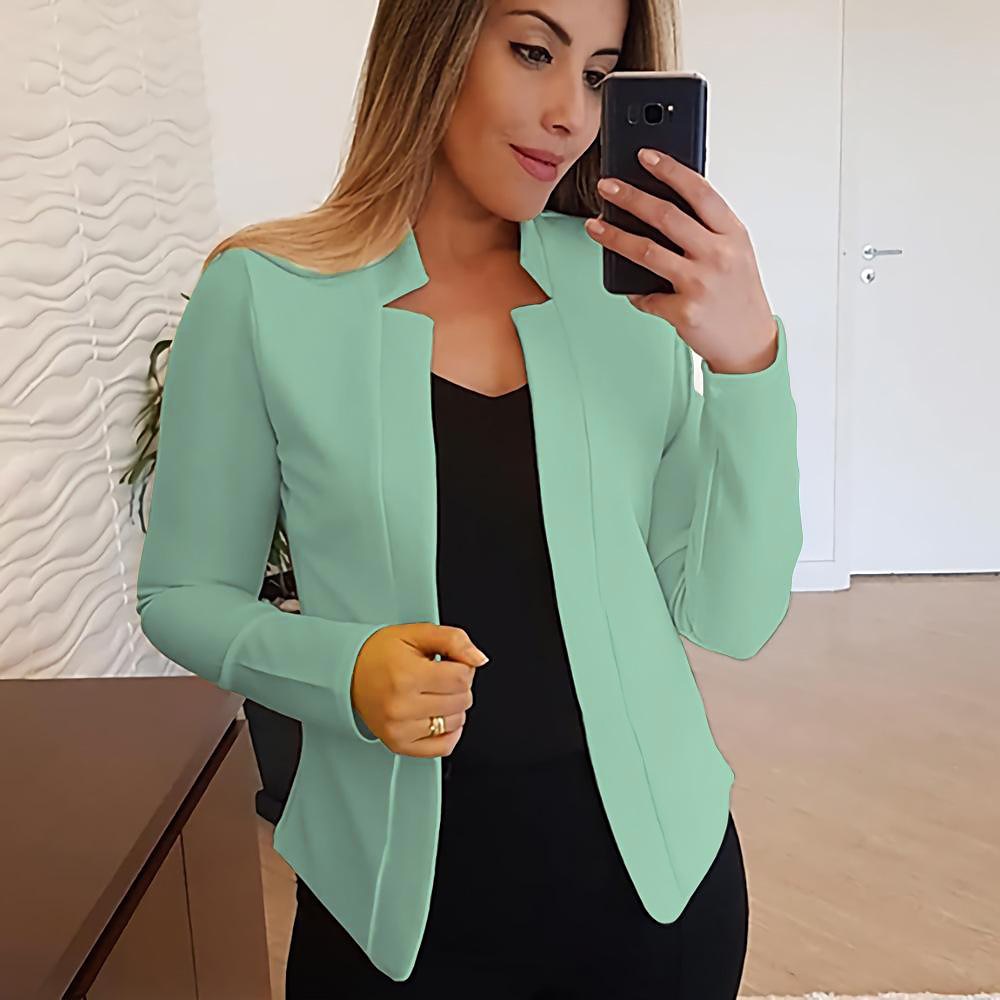 kvinnors nya mode kavaj långärmad cardigan casual jacka topp 2025 - $27.99 –P12
