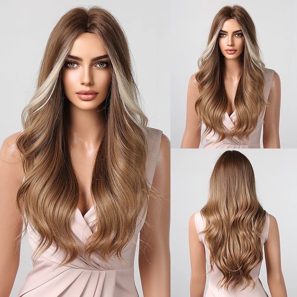 Barbiecore Movie Wigs Blonde Highlight Wigs for Women 26 Inch Long Curly Synthetic Wigs Middle Part Blonde Highlights Hair Wigs Loose Wavy Wigs Heat Resistant 2025 - $29.99 –P5