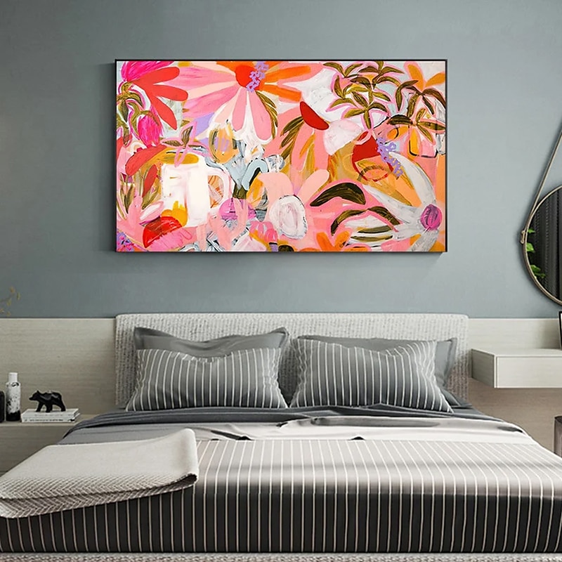 handgjord oljemålning canvas väggkonst dekoration modern abstrakt blomma för heminredning rullad ramlös osträckt målning 2025 - $75.99 –P5