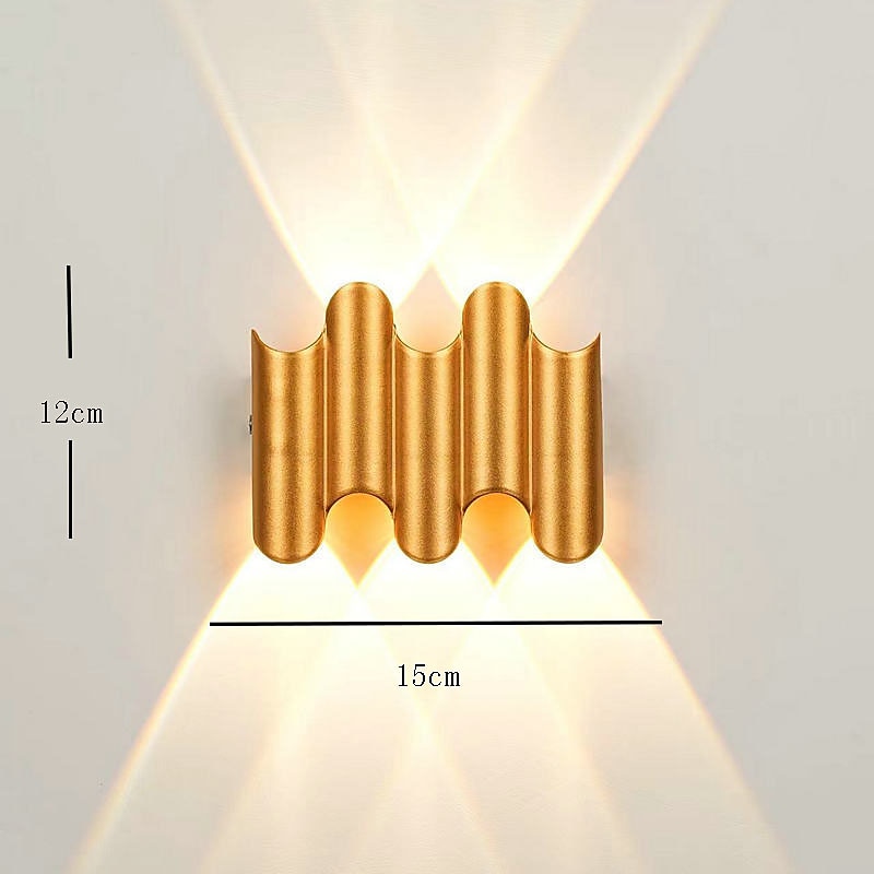 lampada da parete a led per esterni impermeabile ip65 3w illuminazione su / giù 5/7 testa lampada da parete ip65 impermeabile curva a doppia testa per interni lampada da camera moderna luce bianca del 2025 a $55.87 –P7