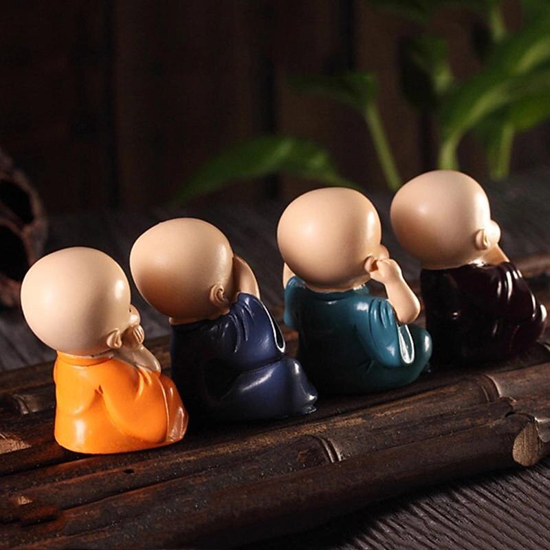 creativi 4 piccoli ornamenti in resina monaco, artigianato decorazione desktop del 2025 a $9.49 –P8