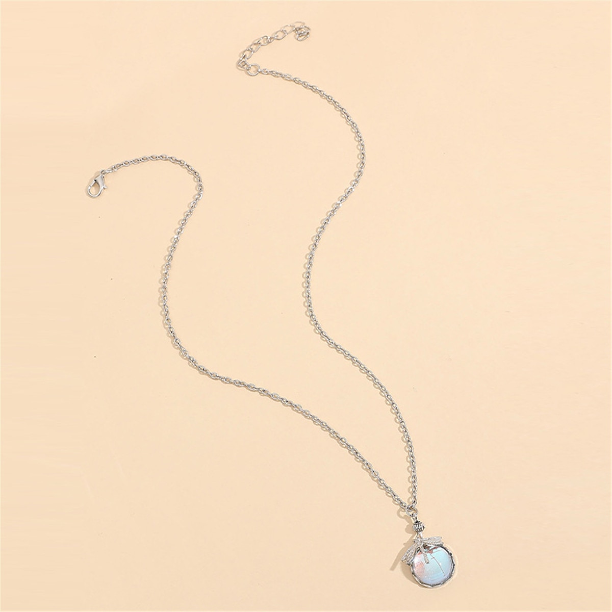 colier de damă 1 bucată pandantiv libelulă cabochon din sticlă verde lanț vintage moda boemă coliere creative în aer liber cu animale 2025 - $7.49 –P5