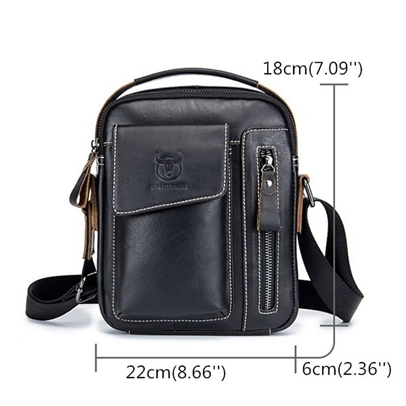 Винтажная мужская сумка через плечо из натуральной кожи Bullcaptain 2025 - $34.99 –P11