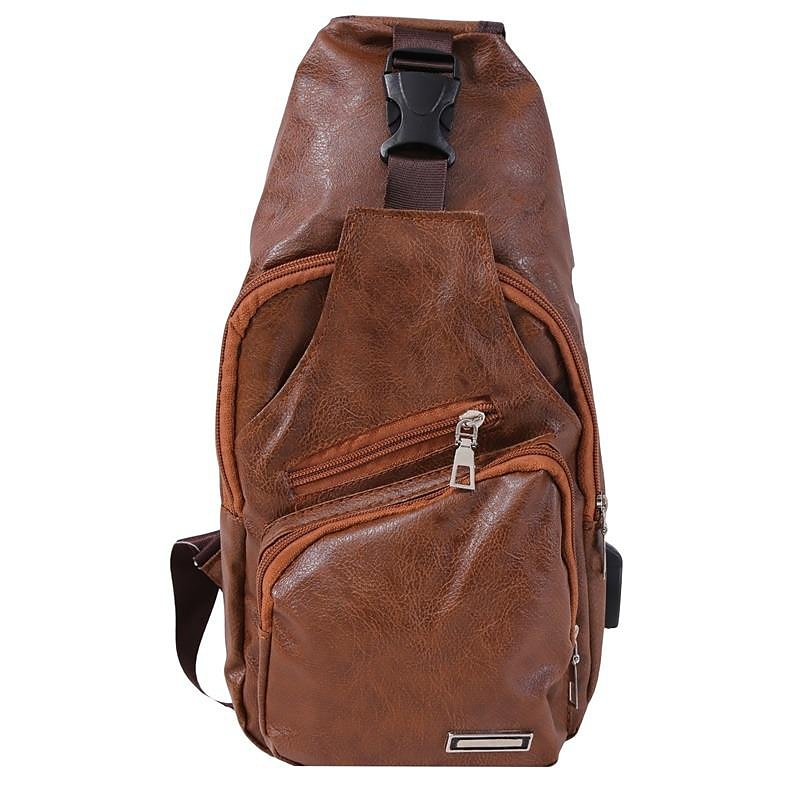 Fashion Men's Casual Crossbody Pouch PU Leather Shoulder Bag Leisure Chest Pack 2025 - $14.99 –P10