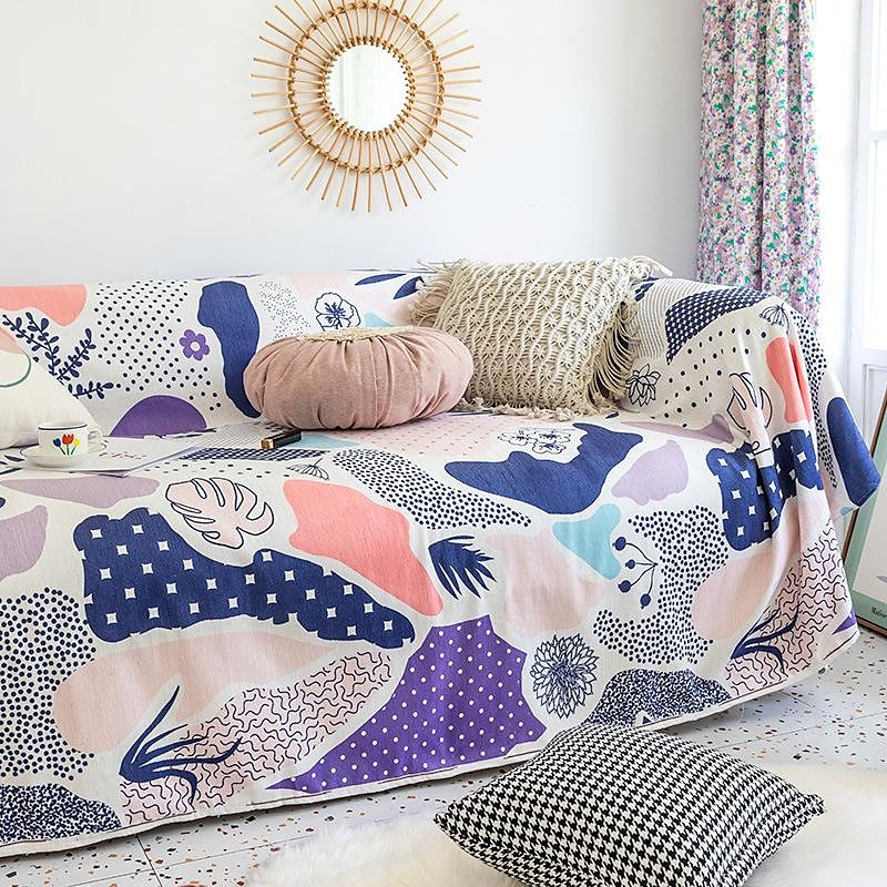 sofa teppe boho sofa trekk slipcover for seksjon sofa lenestol loveseat 4 eller 3 seter l form, sengetøy tepper, møbelbeskytter fra kjæledyr bunnen av 2025 - $63.99 –P8