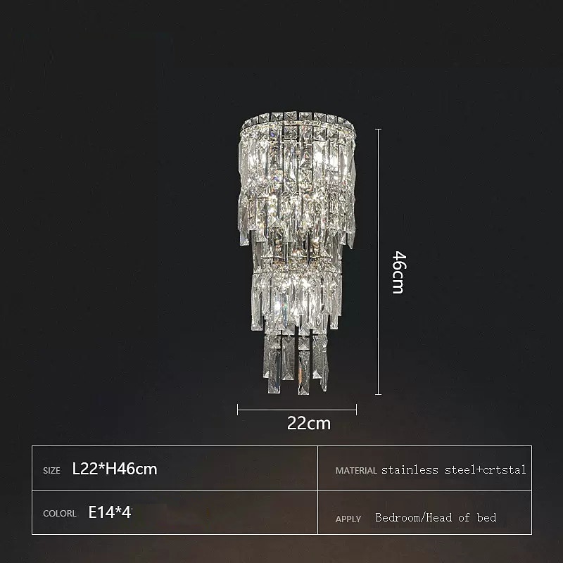 applique da parete per interni cristallo di alta qualità k9 led soggiorno in stile nordico negozi caffè applique da parete in acciaio 110-240v del 2025 a $165.99 –P12