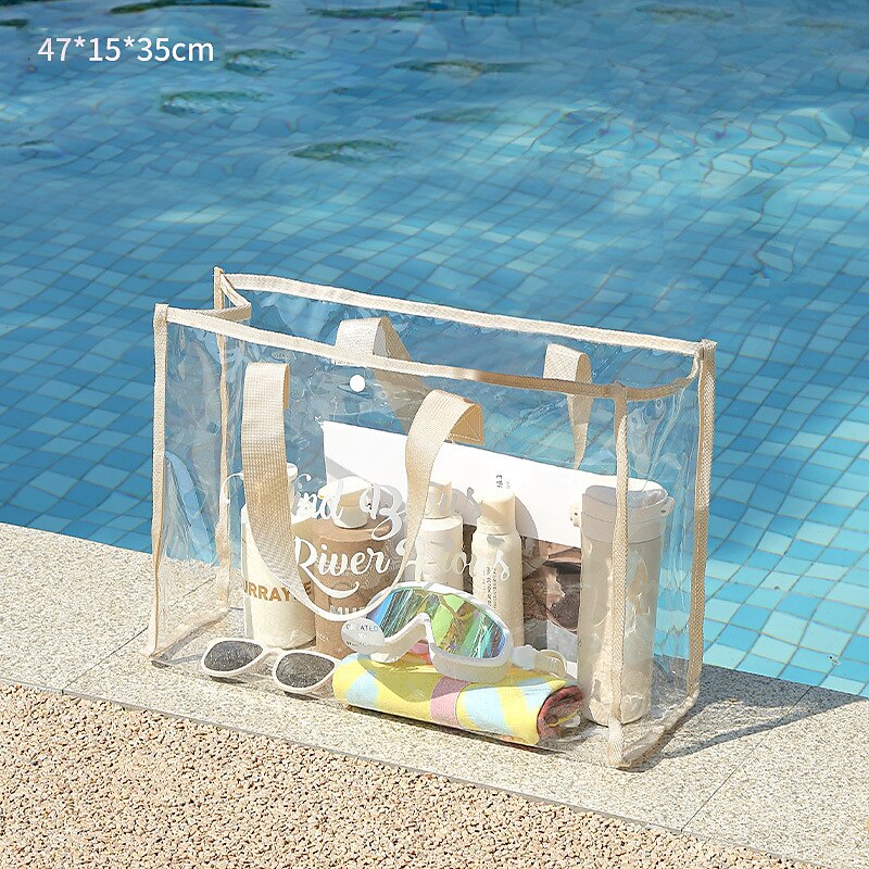 1pc borsa da nuoto di grande capacità borsa da viaggio portatile visibile trasparente borsa da lavaggio impermeabile in pvc addensato borsa da spiaggia portatile del 2025 a $6.99 –P4