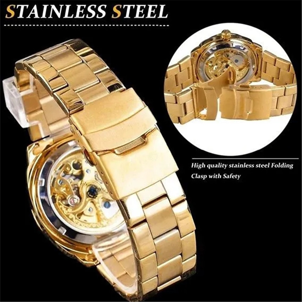 FORSINING Men Mechanical Watch Luxury Large Dial Fashion Business Hollow Skeleton Automatic Self-winding Luminous Waterproof Stainless Steel Watch 2025 - $56.99 –P6