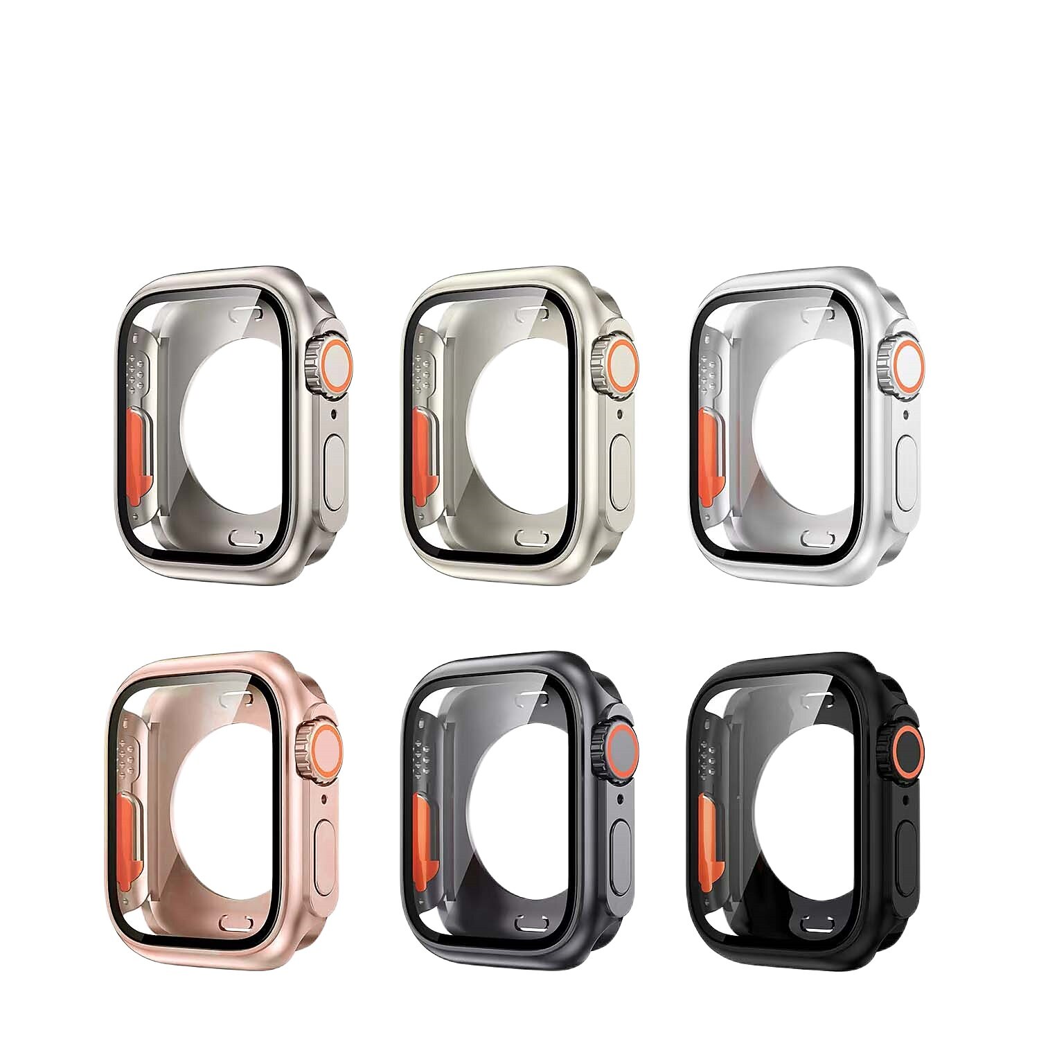 נרתיק שעון עם מגן מסך מותאם ל Apple Watch Series 8 7 41mm 45mm / Series 6 5 4 SE 40mm 44mm All Around Protective עמיד בזעזועים זכוכית משוריינת / מחשב קשיח שעון כיסוי 2025 - $12.99 –P1