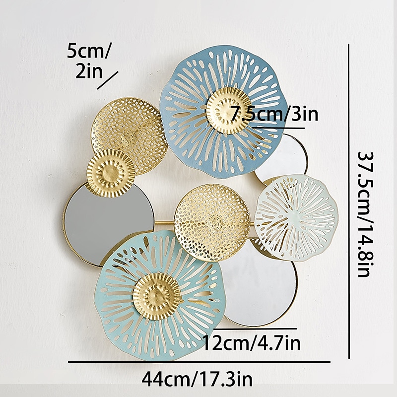 Décoration murale 1pc, décoration murale en métal conçue avec une feuille de lotus, décoration murale suspendue rustique, art mural en métal de ferme, décoration murale moderne pour le bureau de la chambre à coucher du salon de 2025 ? $38.99 –P2