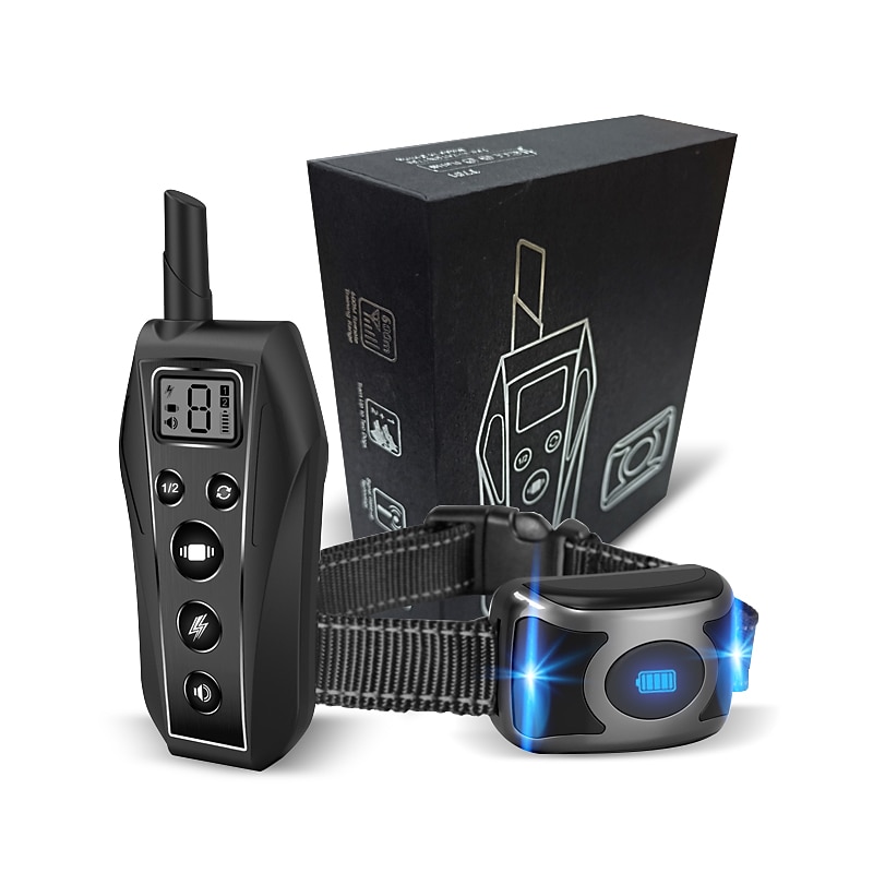 addestramento del cane collare antiabbaio collare antiurto lunghezza regolabile suono telecomandato cane elettrico cane portata 500m impermeabile custodia automatica inclusa regolabile flessibile resina di sicurezza nylon abs+pc del 2025 a GBP £46 –P9