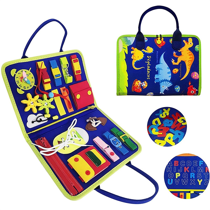 Juguetes Montessori tablero de labores de fieltro bolsa rompecabezas de educación temprana tablero de aprendizaje capacitación Montessori para niños pequeños Materiales de enseñanza Regalo de Navidad 2026 - $37.99 –P7