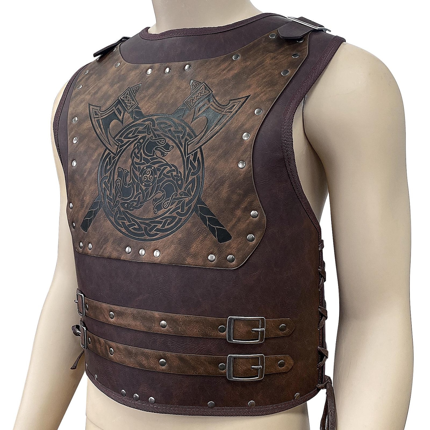 Retro Punk a gotika Středověké Cosplay kostým Zbraně a výzbroj Hrudník Válečník Rytíř Viking Pánské Viking předvečer Všech svatých Karneval Plesová maškaráda Výkon Podium Plesová maškaráda Dospělé 2025 - $81.99 –P2