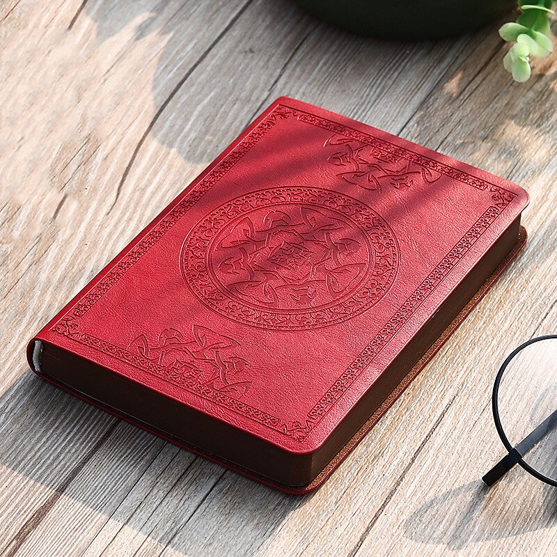 pocket notitieblok draagbaar retro patroon pu lederen notitieboekje dagboek notitieblok briefpapier cadeau 2025 - $11.99 -P14