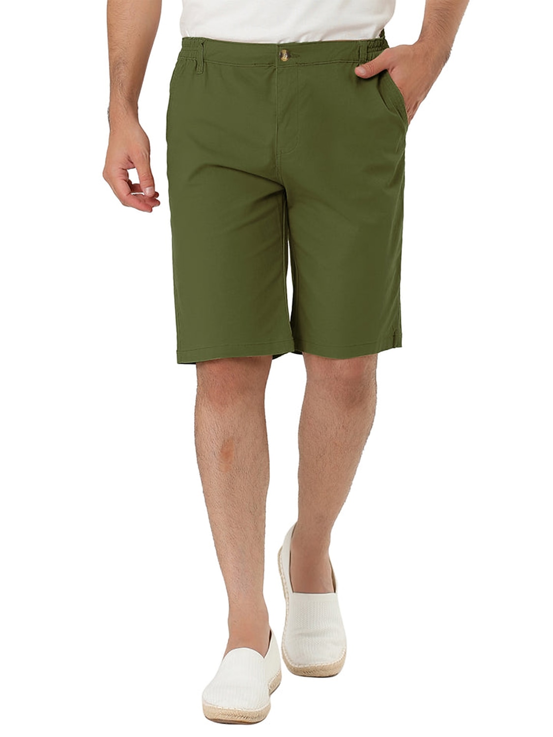 Férfi Rózsaszín nadrág Rövidnadrágok Chino Shorts Ruha Rövidnadrág Bermuda nadrág Zseb Sima Mokaszinok Légáteresztő Szabadtéri Napi Alkalmi Divat Alkalmi Fekete Arcpír rózsaszín 2025 - $21.99 –P9