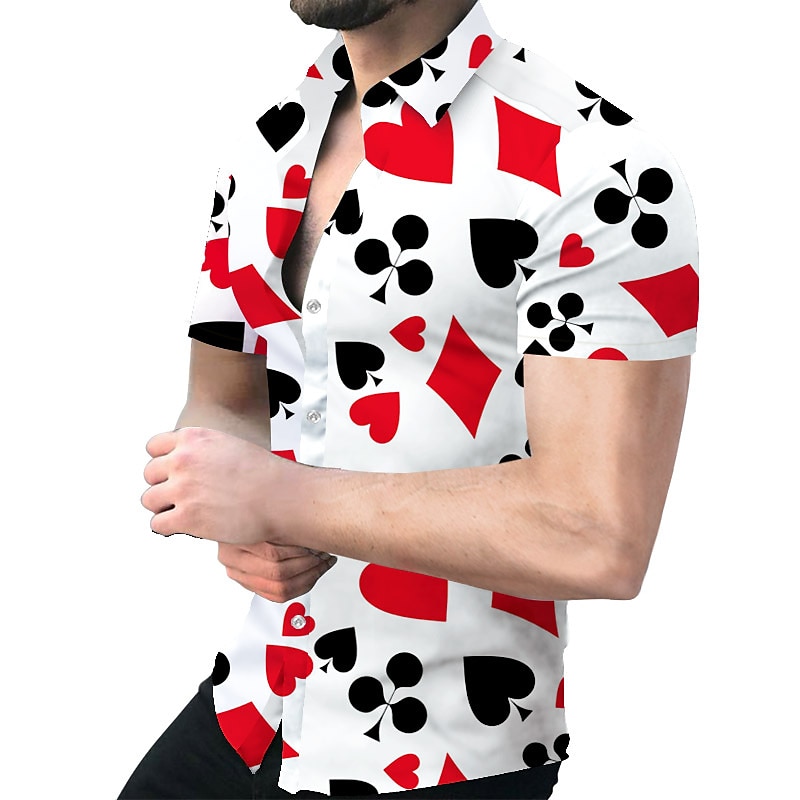 Per uomo Camicia Camicie Geometrica Esterno Informale Nero Bianco Giallo Rosso Manica corta Collare cubano Estate Primavera Abbigliamento Stampa del 2026 a $25.99 –P1