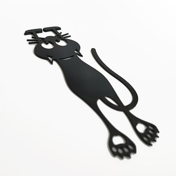 1 Stück schwarze Katze Kunststoff-Lesezeichen-Umschlagschild, ausgehöhlte Mini-3D-Tier-Lesezeichen, Geschenk zum Schulanfang 2025 - $3.49 –P6