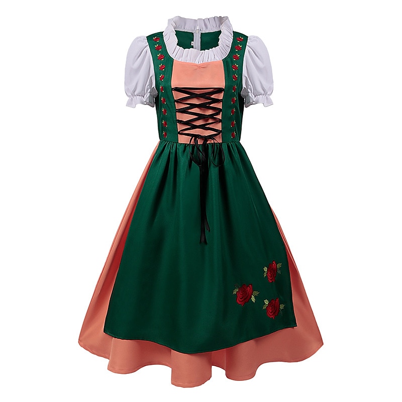Oktoberfest Dirndl Trachtenkleader Oktoberfest / Bere bavareză bavareză Wiesn Stil tradițional Pajiști Pentru femei Pânză în stil tradițional Rochie Șorț 2025 - $52.99 –P2