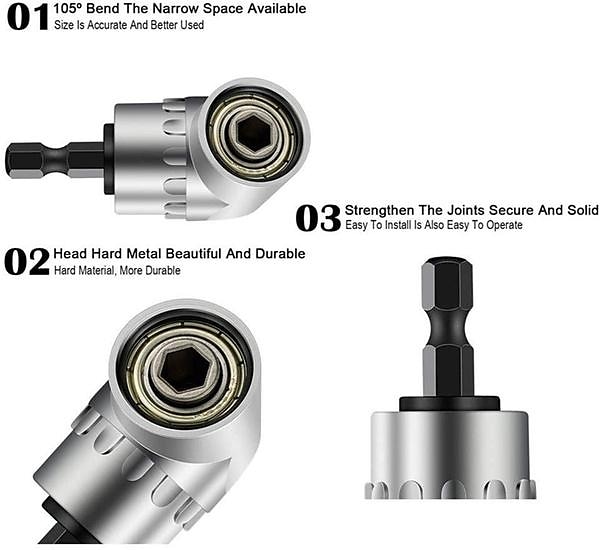 High Quality 105 Degrees 1/4&amp;quot; Extension Hex Drill Bit Adjustable Hex Bit Angle Driver Screwdriver Socket Holder Adaptor Tools 2025 - $21.99 –P3