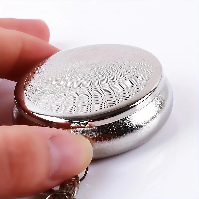 askkopp för fickor silvervit askkopp i rostfritt stål, bärbar askkopp för nyckelring, miniversion med askkopp 2025 - $9.49 –P6