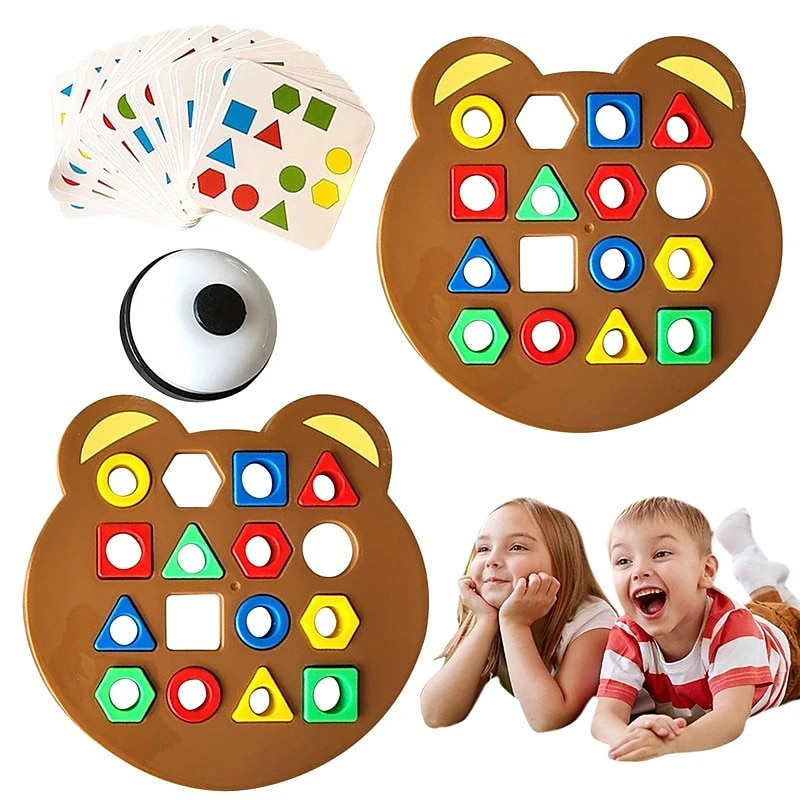 barkácsolás gyerekeknek geometriai alakzat színillesztés 3d puzzle baba montessori játékok tanulás oktatási interaktív harci játék játékok gyerekeknek 2025 - $22.84 –P6