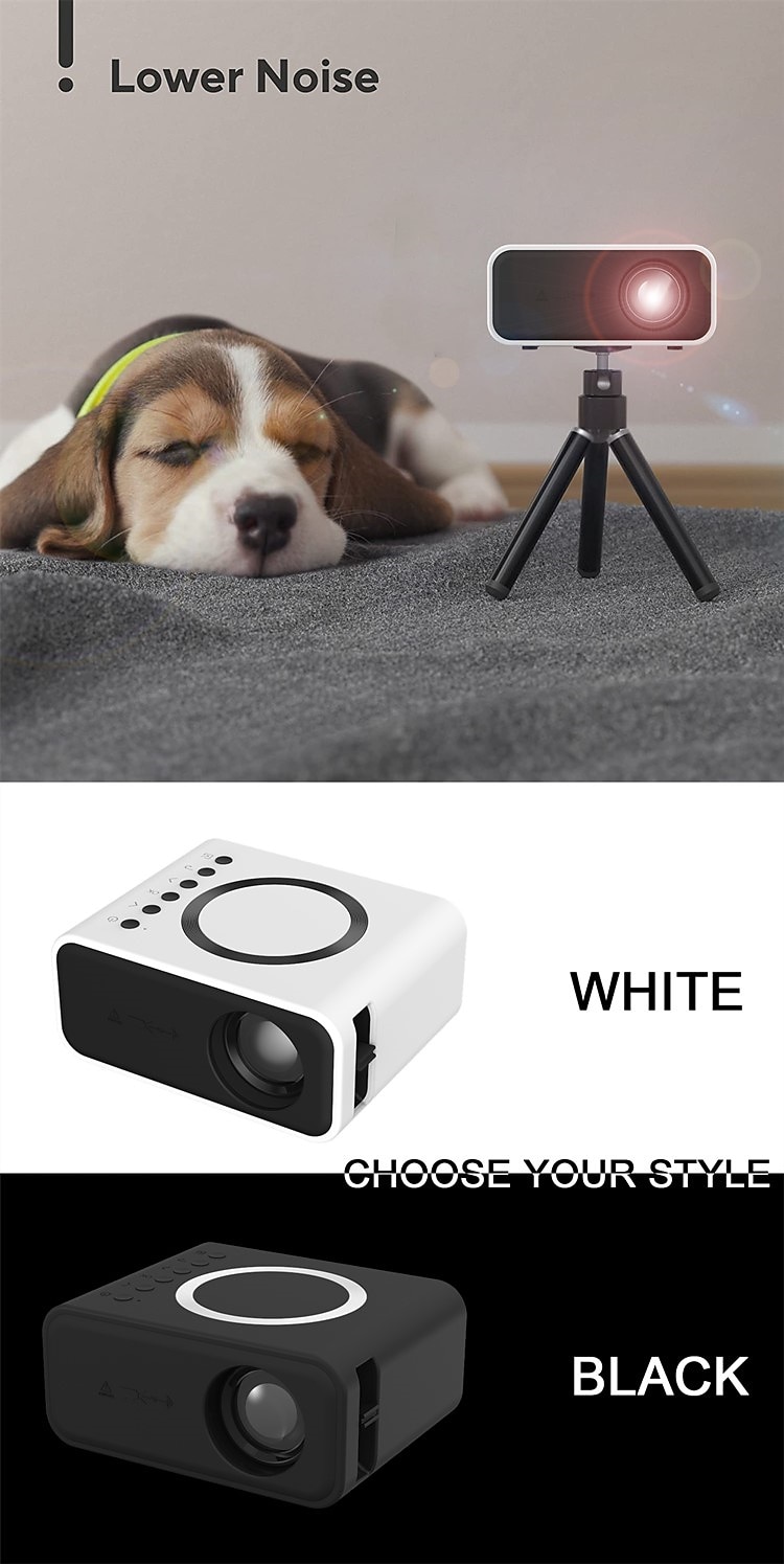 YT300 LED Mobile Video Mini Projector Home Theater Media Player Kids Gift Cinema Wired Wireless Same Screen Projector for Iphone Android 2024 - $52.99 –P6