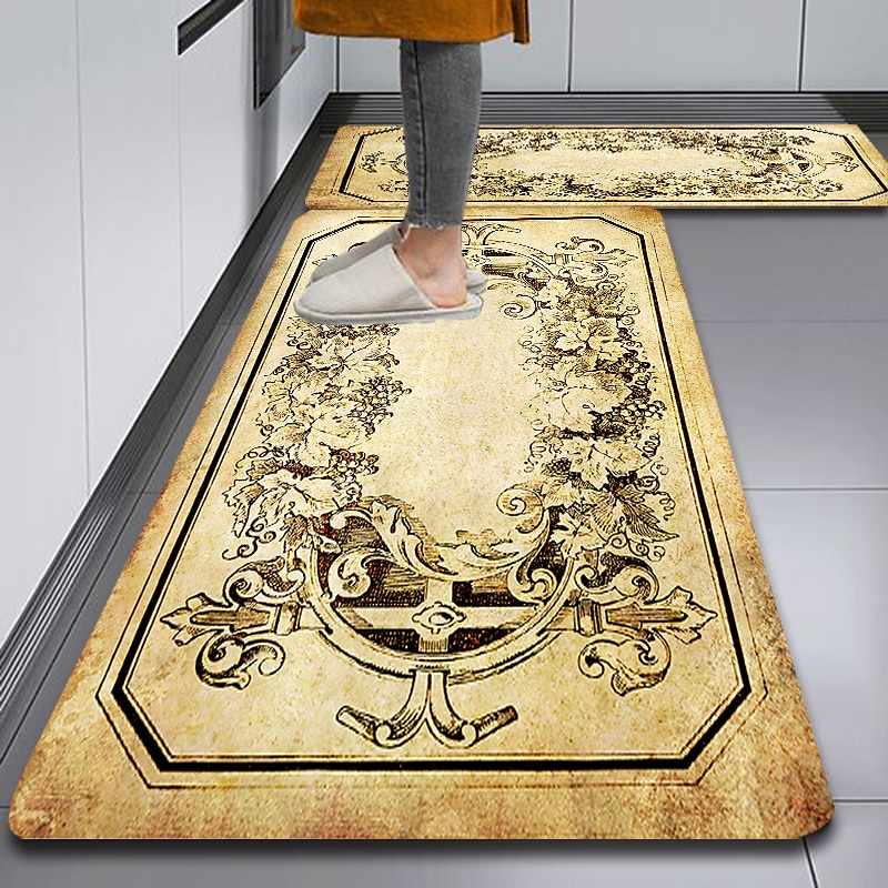 Floor Mat Entrance Door Mats Super Water Absorption Carpet Kitchen Rugs  Doormat For Living Room Home Entrance Door Floor Blanket Gold welcome  50*80cm 
