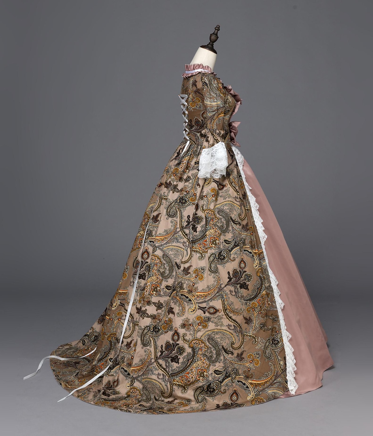 Vintage Rokokoo Viktoriaaninen Maxi Mekot Juhla-asu Naamiaisasu Normaali Juliet hiha Prinsessa Tuhkimo Shakespeare Pitsi Rusetti Prinsessa Nelikulmainen kaula-aukko Naamiaispuku Naisten Tyttöjen 2026 - $143.99 –P7
