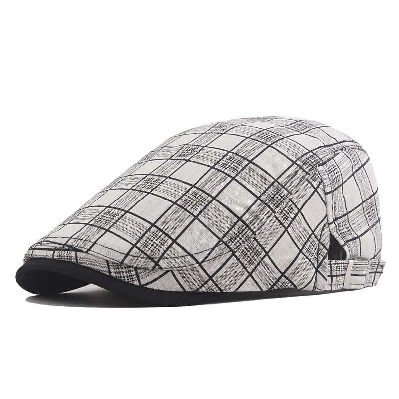 Dla obu płci Kaszkiet Czarny Biały Poliester Retro Podróże Styl plażowy Na zewnątrz Urlop Kratka Regulowany Moda 2025 - $13.99 –P9