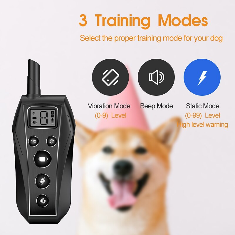addestramento del cane collare antiabbaio collare antiurto lunghezza regolabile suono telecomandato cane elettrico cane portata 500m impermeabile custodia automatica inclusa regolabile flessibile resina di sicurezza nylon abs+pc del 2025 a GBP £46 –P11