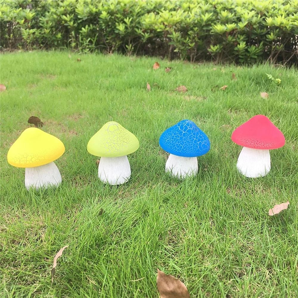 Lampada solare led luminescente grande fungo luce resina cambia colore giardino prato luce decorativa luce paesaggio luce del 2025 a $23.99 –P4