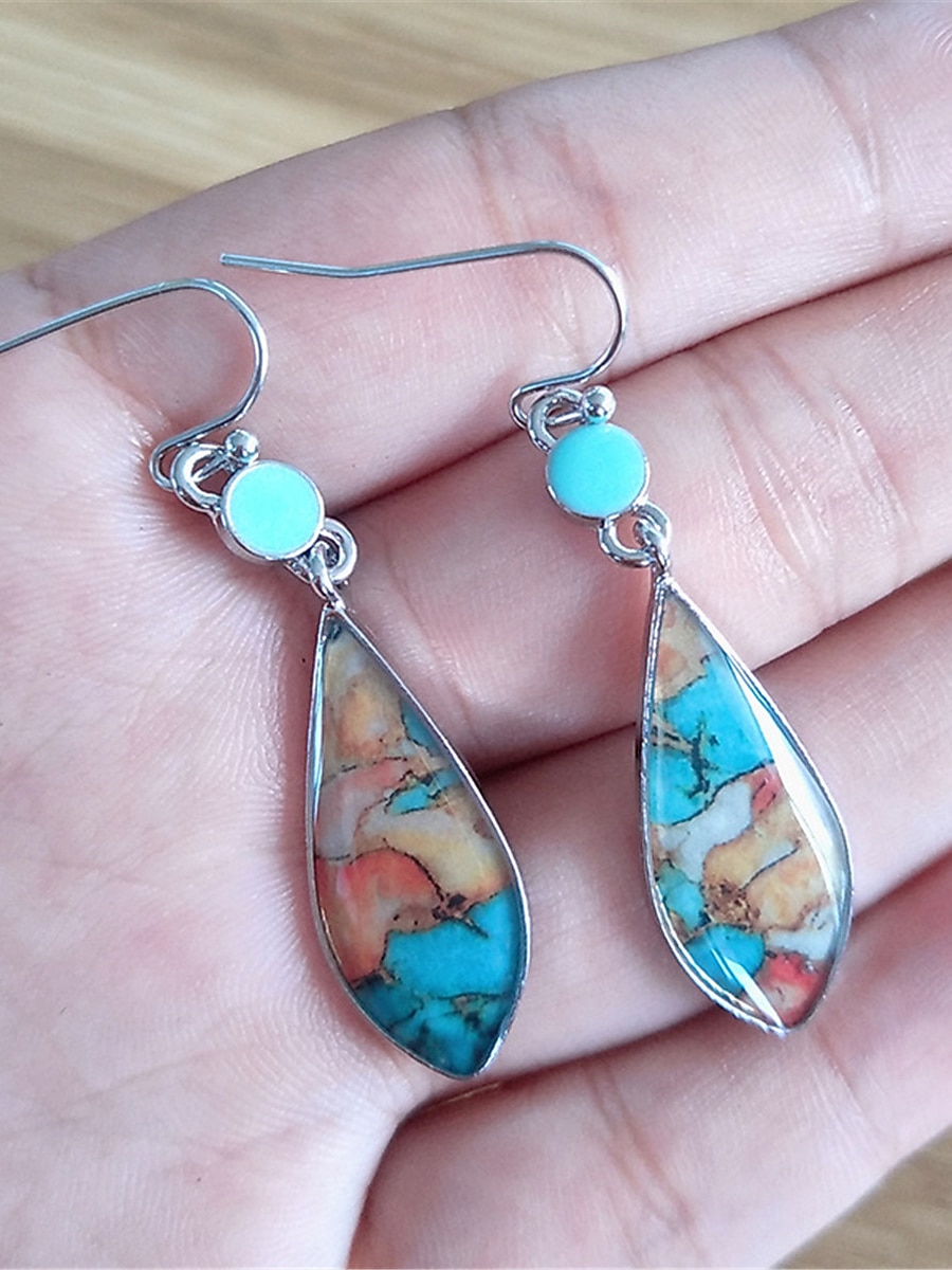 Mujer Pendientes Estilo Étnico Exterior Bloque de color Arete 2025 - $11.99 –P5